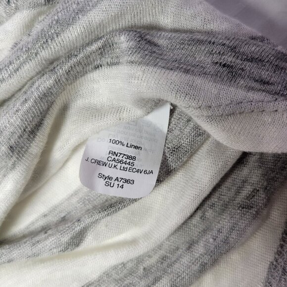 J.Crew Women Gray & White Striped Casual Lightweight 100% Linen Tank Top Size S - Picture 3 of 7